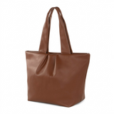 Pure ecommerce hero shot of the brown polyurethane leather Bugatti Brera Tote Bag, TTE2420BU-TAN, on a white background.