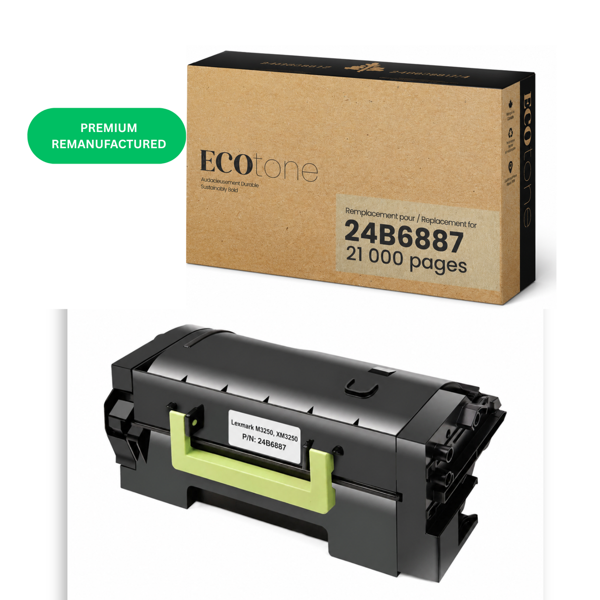 Lexmark 24B6887 Reman Ecotone Black 21K
