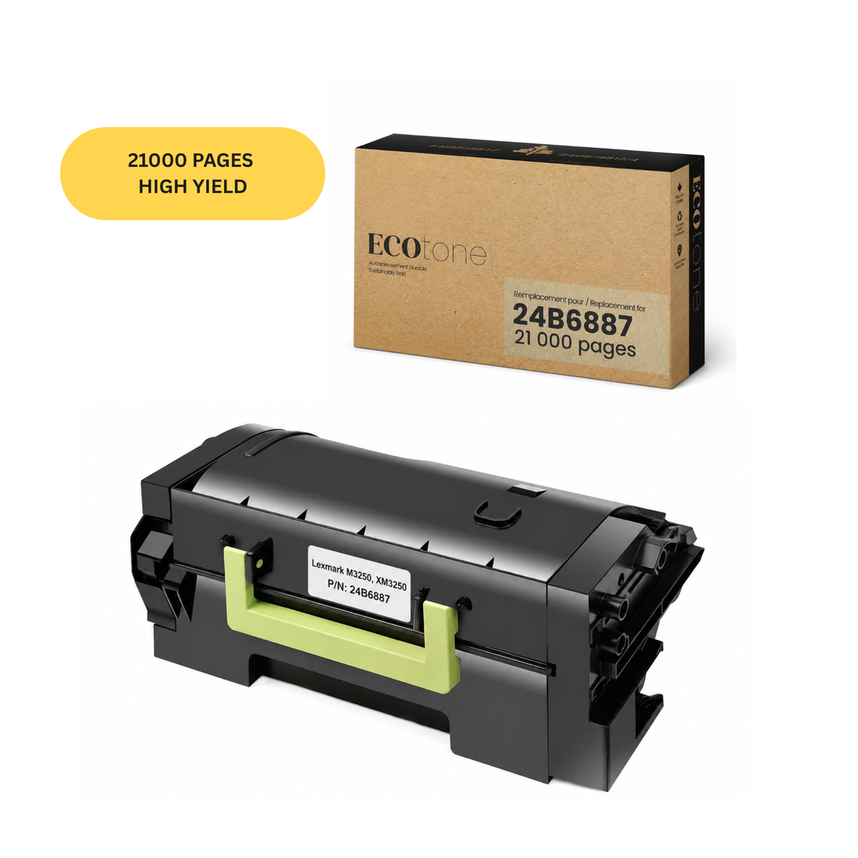 Lexmark 24B6887 Reman Ecotone Black 21K