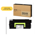 EcoTone Toner Cartridge - Remanufactured for Lexmark 58D1U00 - Black - 55000 Pages - 1 Pack