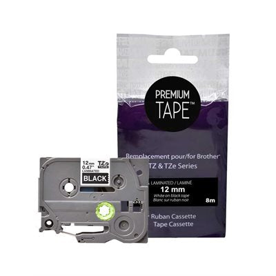 Brother TZe-335 Compatible Premium Tape White / Black 12mm