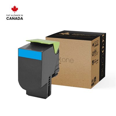 EcoTone Toner Cartridge - Remanufactured for Lexmark 70C1HC0 / 701HC - Cyan - 3000 Pages - 1 Pack