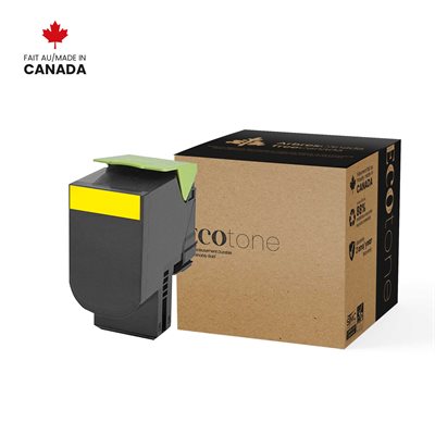 EcoTone Toner Cartridge - Remanufactured for Lexmark 70C1HY0 / 701HY - Yellow - 3000 Pages - 1 Pack