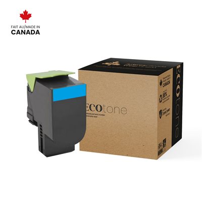 EcoTone Toner Cartridge - Remanufactured for Lexmark 801HC / 80C1HC0 - Cyan - 3000 Pages - 1 Pack