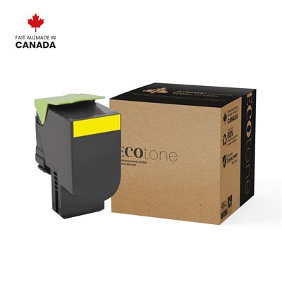 EcoTone Toner Cartridge - Remanufactured for Lexmark 801Y / 80C1SY0 - Yellow - 2000 Pages - 1 Pack