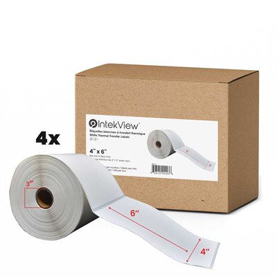 4x6'' Thermal Transfer Labels 3''Core 1000 / rolls - 4 / cs