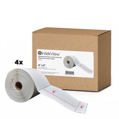 4x6'' Direct Thermal Labels 3''Core 1000 / rolls - 4 / cs