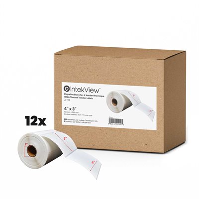 4x3'' Thermal Transfer Labels 1''Core 500 / rolls - 12 / cs